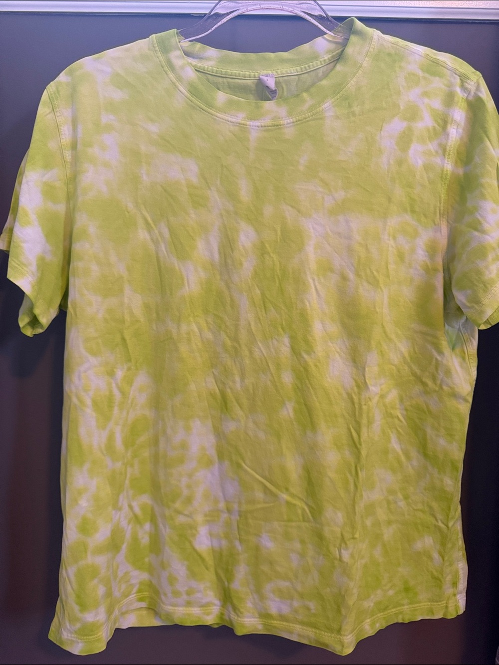 lululemon athletica Short Sleeve Tie-Dye Tee in Lime and White